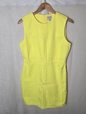 French Connection NWT Neon Yellow Denim Cocktail Dress Womens Size 10 New